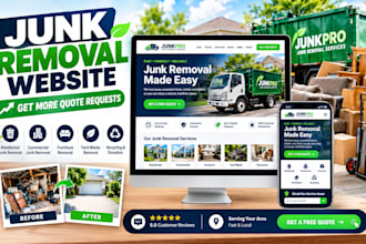 design junk removal website, for junk hauling and removal company with ai agent