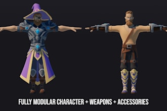 low poly 3d character game asset prop npc stylized ps1 psx n64 low poly model