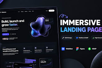 design an immersive interactive landing page or custom UI UX design