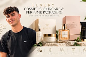do luxury cosmetic, skincare, perfume packaging and premium 3d mockup services