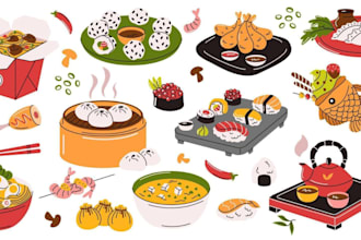 create illustrated recipes or food for cookbooks or blogs