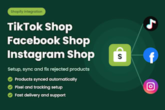 setup tiktok shop manager facebook shop instagram integrate with shopify store