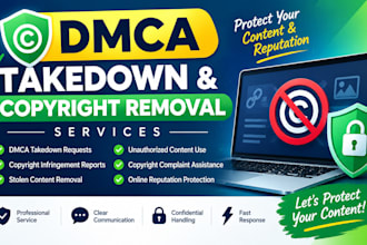 provide dmca takedown and copyright infringement removal services
