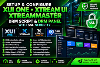 setup custom xui one xtream ui xtreammaster drm script drm panel ssl security