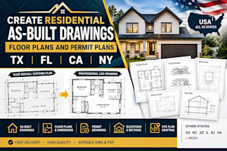 create residential as built drawings floor plans and permit plans tx fl ca ny