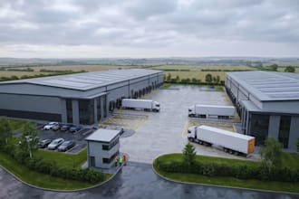 design a professional 3d warehouse, logistics and industrial building