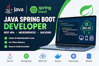 develop java spring boot rest apis and microservices