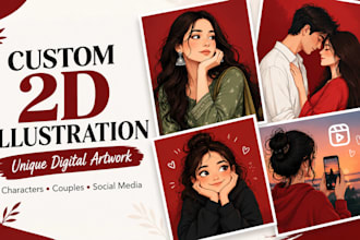 create custom 2d ai illustration and unique digital artwork