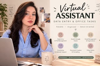 be your virtual assistant for data entry and office tasks
