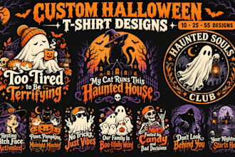 provide a halloween t shirt design bundle