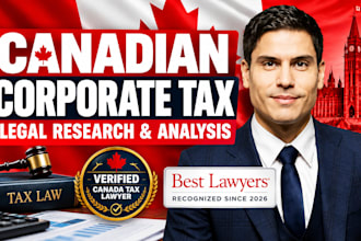 research canadian corporate tax law and prepare a legal report