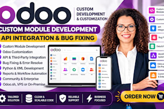 develop odoo custom module odoo customization api integration fix bugs odoo erp