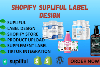 create shopify supliful product label, nfskin care, supplement label design