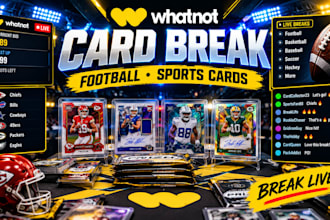sports card stream graphicsdesign whatnot football card break overlays and