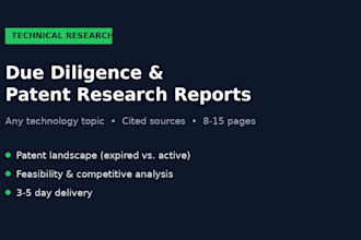 write a technical due diligence or patent research report
