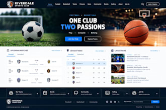 build football soccer basketball sports club website football community website