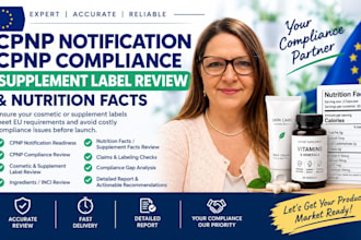 do cpnp notification, cpnp compliance, supplement label review