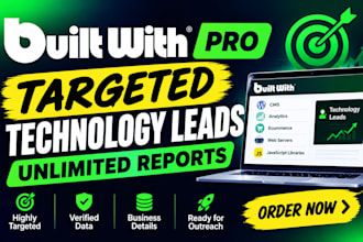 provide targeted unlimited builtwith pro reports and technology leads