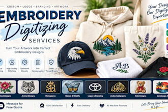 digitize your logo for cap and hat embroidery in dst pes
