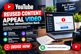 create a youtube reused content appeal video for monetization