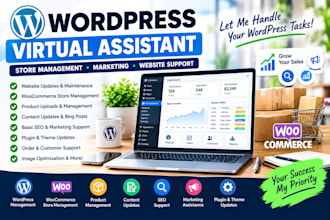 wordpress virtual assistant, wordpress store manager, wordpress marketing
