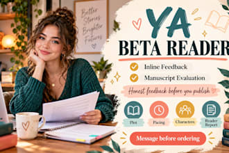 ya beta reader double beta read with inline feedback and manuscript evaluation