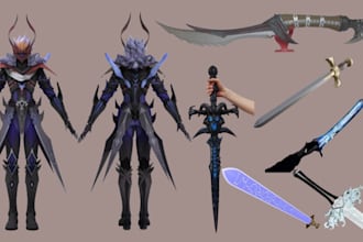 create 3d cosplay sword cosplay armor 3d props weapons anime sword for 3d print