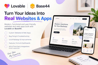 develop a modern loveable or base44 ai website or web app for your business