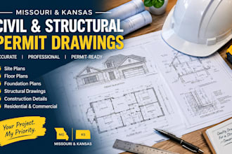 prepare missouri kansas civil structural premit drawing