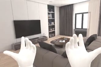 create an immersive VR scene featuring interactive objects