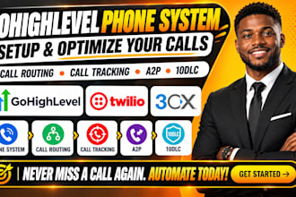 gohighlevel phone system twilio 3cx setup call routing tracking a2p 10dlc ghl