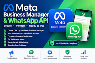 setup meta business manager, whatsapp business API and meta verification