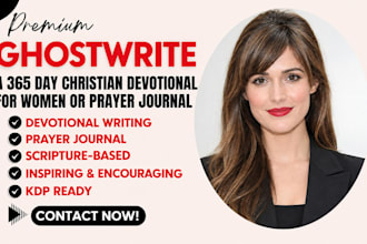 ghostwrite an inspiring 365 daily devotional for women or prayer journal