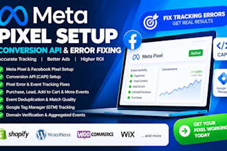 setup meta pixel, facebook pixel, conversion API and fix tracking errors
