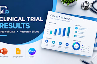 design clinical trial results presentation and medical data slides
