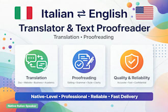 provide accurate italian translations, proofreading and italian writing