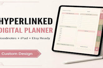 design a hyperlinked digital planner for goodnotes and etsy