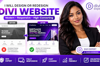 build, design or redesign divi wordpress website divi 5