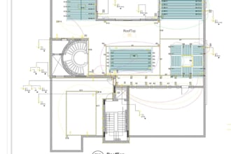 draft lighting pan, switches and socket distribution plan, roofdeck terrace plan
