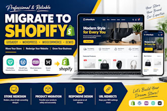 migrate godaddy website to shopify store redesign wordpress ecwid woocommerce