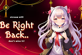 design animated vtuber overlay, twitch overlay, stream package, alerts, screens
