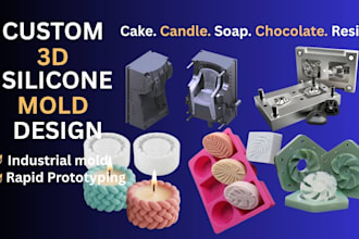 design custom 3d silicone mold for chocolate resin slip casting soap candle
