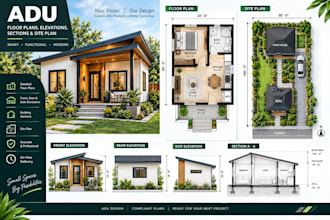 draw professional adu floor plans and site plans