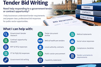 write UK government tenders, rfps, rfqs, bid proposal and UK nhs healthcare