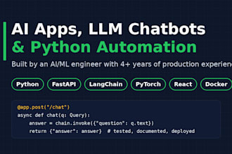 build your ai app, llm chatbot or python automation