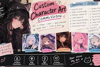 draw your oc custom original character vtuber concept chibi commission game