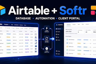 do airtable database, airtable automation, softr web app and CRM