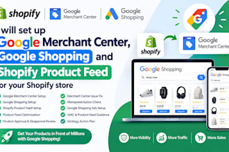 setup google merchant center, shopping and product feed for shopify store