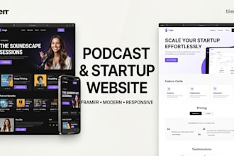 create new podcast website, startup website on framer