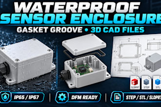 design waterproof sensor enclosure with gasket groove and 3d cad files